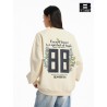 [BONELESS] Ever Flower Oversized Graphic Sweatshirt – Cream Floral Back Print Pullover