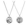 [WBT] Double-Sided Greek Coin Necklace – Silver-Tone Medallion Pendant