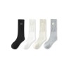 [BONELESS] Ribbed Crew Socks 4-Pack – Black / White / Cream / Light Grey